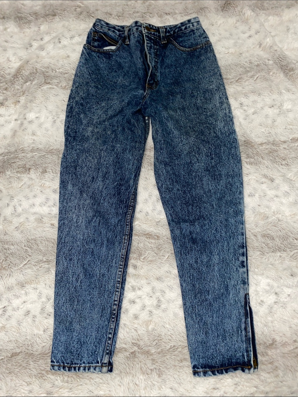 Guess High-Rise Acid Wash Blue Jeans